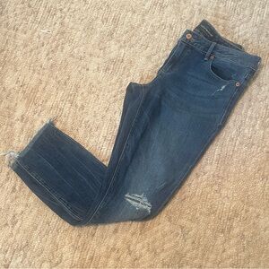 Lucky Brand Dark Blue Distressed Lolita Crop Skinny Jeans